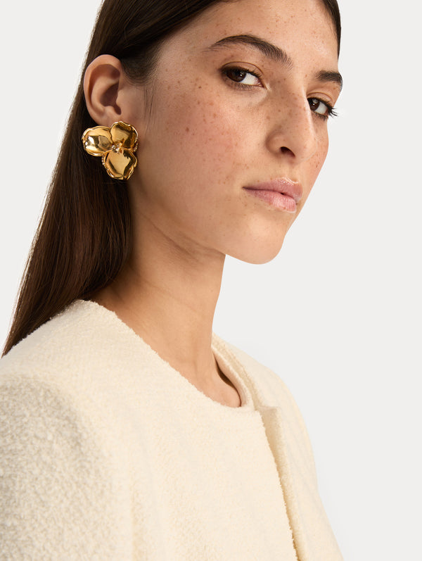 Oscar De La Renta Gold Blossom Earrings