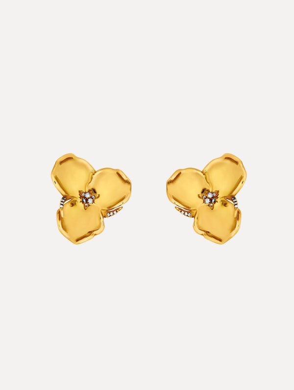 oscar de la renta Gold Blossom Earrings