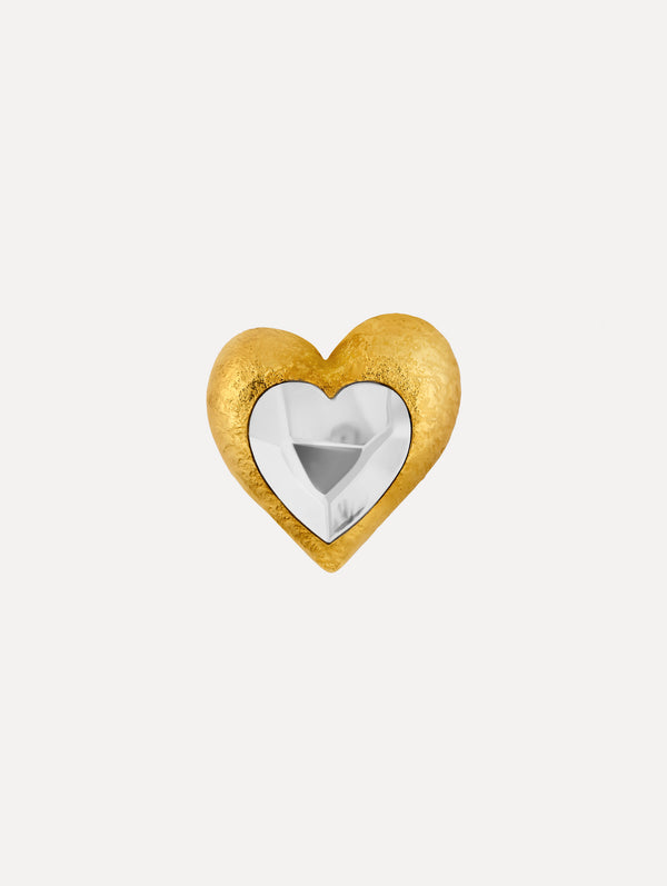 oscar de la renta Hammered Heart Brooch