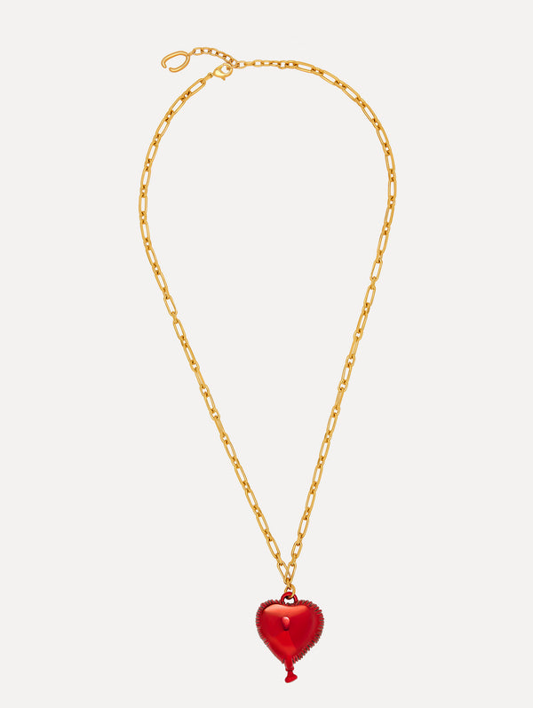 oscar de la renta Heart Balloon Pendant Necklace