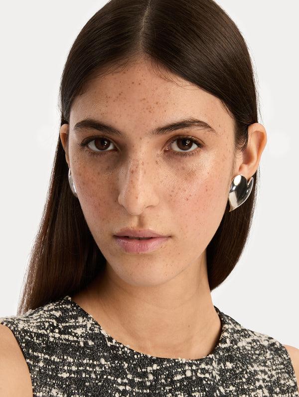 Oscar De La Renta Heart Clip-On Earrings