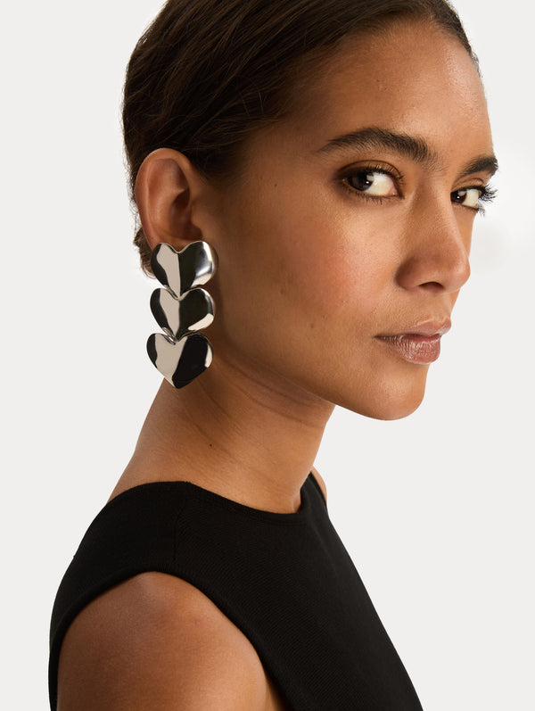 Oscar De La Renta Heart Drop Clip-On Earrings