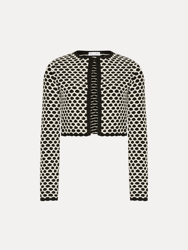 oscar de la renta Honeycomb Sequin Knit Jacket