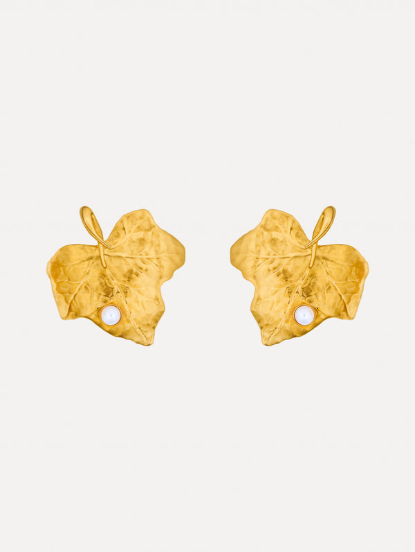 oscar de la renta Ivy Leaf Earrings