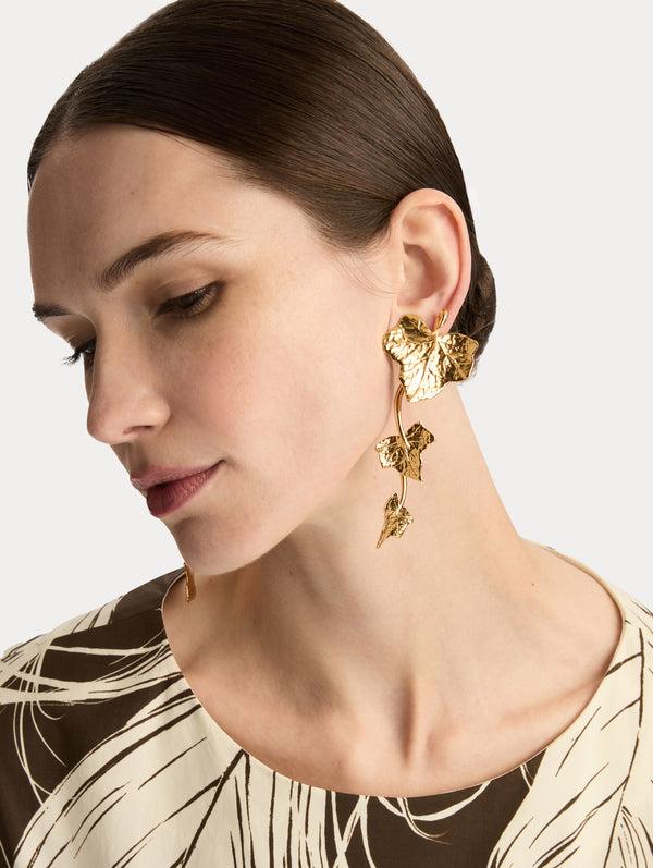 Oscar De La Renta Ivy Vine Drop Clip-On Earrings
