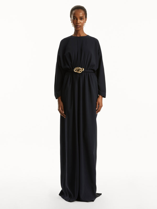 Oscar De La Renta Knotted Belt Georgette Caftan