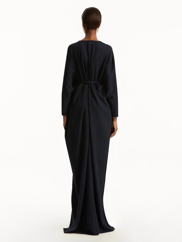 Oscar De La Renta Knotted Belt Georgette Caftan