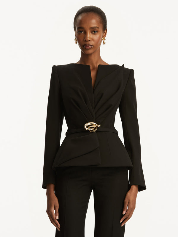 Oscar De La Renta Knotted Belt Jacket