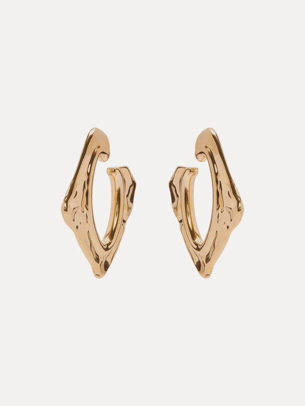 Oscar De La Renta Large Abstract O Hoop Earrings