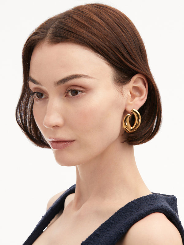 Oscar De La Renta Large O Stud Earrings