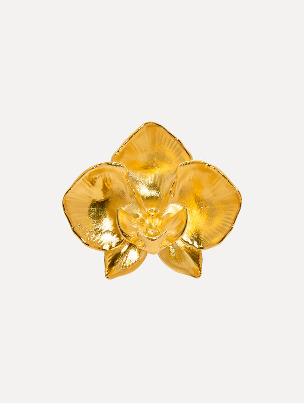 oscar de la renta Large Orchid Brooch