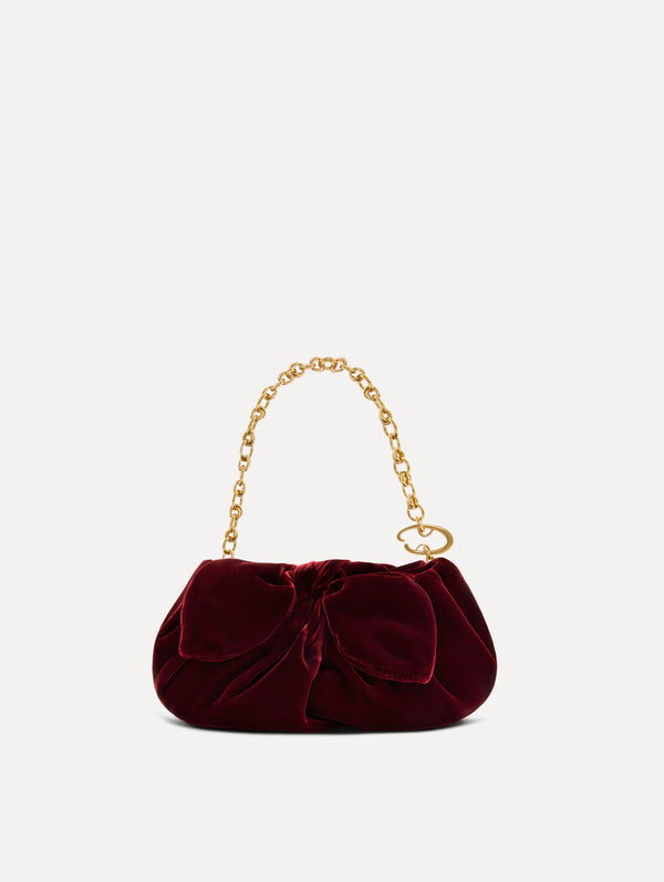 Oscar De La Renta Mini Velvet Bow Clutch