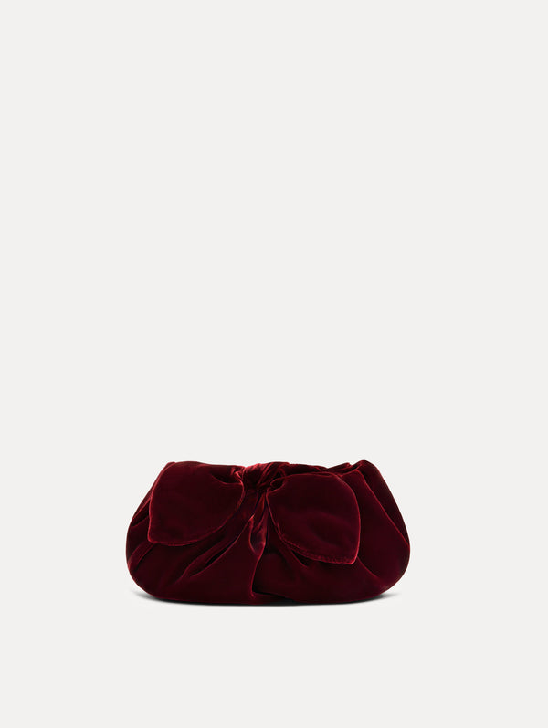 oscar de la renta Mini Velvet Bow Clutch