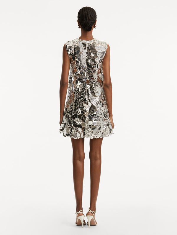 Oscar De La Renta Mirrored Mosaic Shift Dress