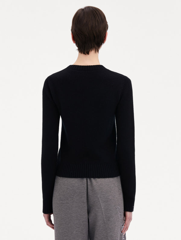 Oscar De La Renta O Flower Cashmere Pullover