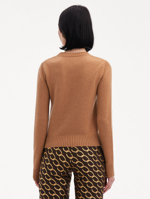 Oscar De La Renta O Flower Cashmere Pullover