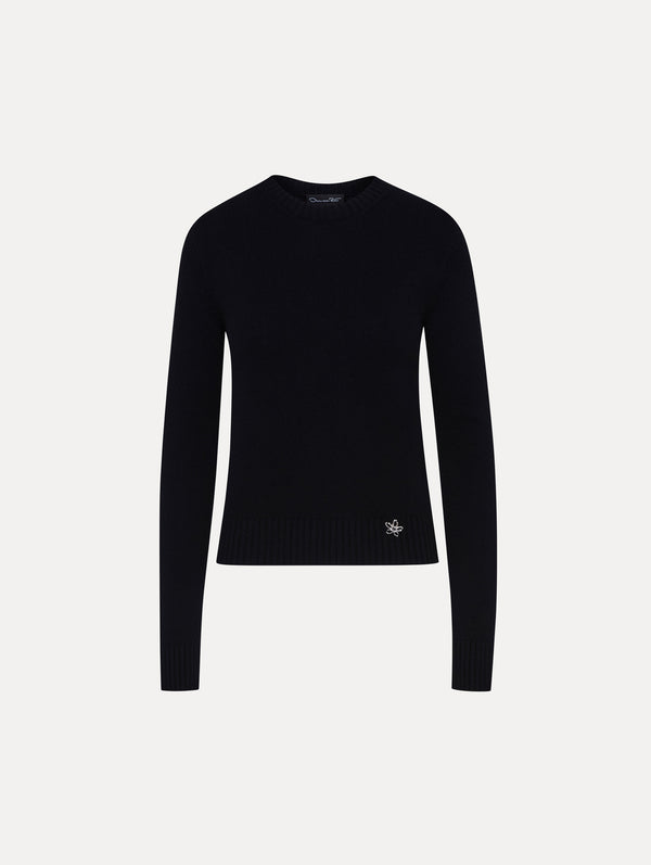 oscar de la renta O Flower Cashmere Pullover