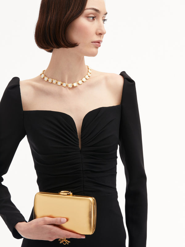 Oscar De La Renta O Metallic Minaudière