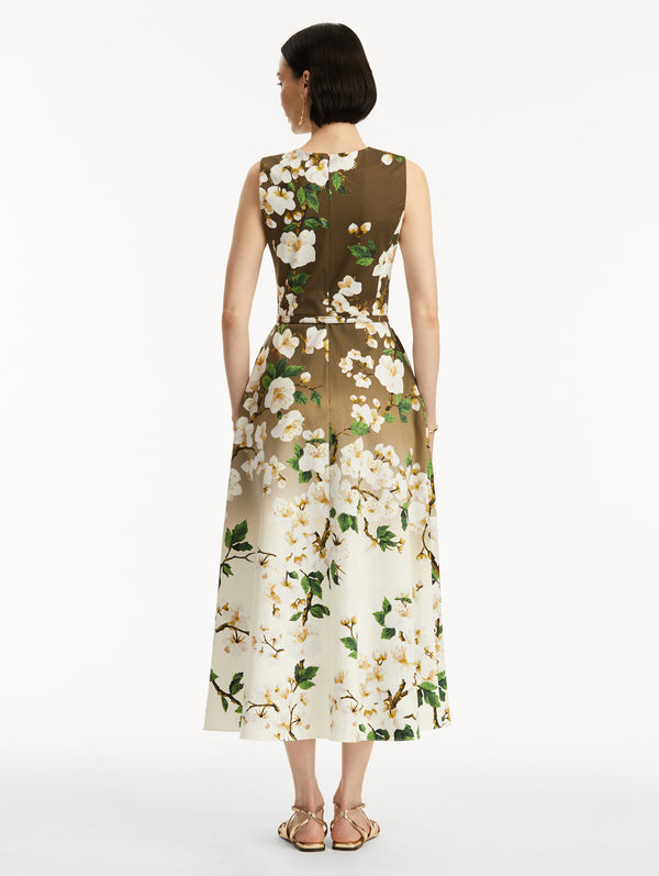 Oscar De La Renta Ombré Cherry Blossom Dress