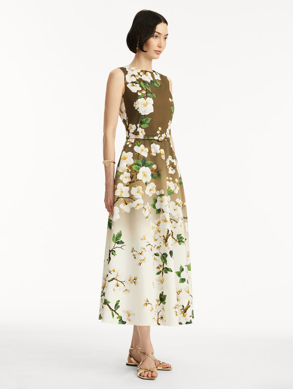 Oscar De La Renta Ombré Cherry Blossom Dress