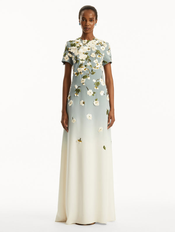 Oscar De La Renta Ombré Cherry Blossom Gown