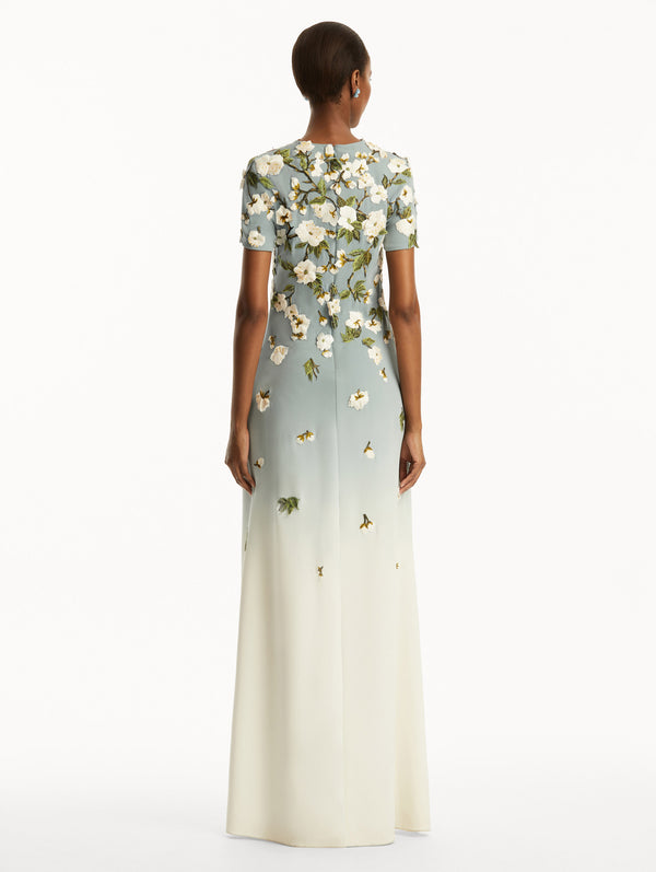 Oscar De La Renta Ombré Cherry Blossom Gown
