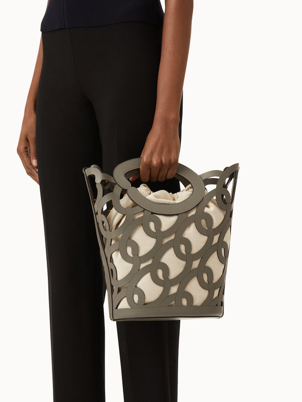 Oscar De La Renta Oscar Chain-Link Leather Tote