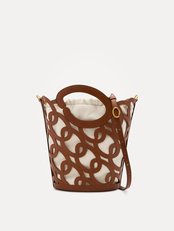 oscar de la renta Oscar Chain-Link Leather Tote