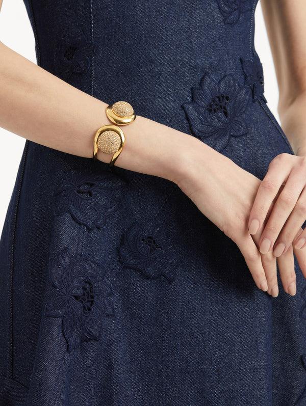 Oscar De La Renta Pavé Domed Cuff Bracelet