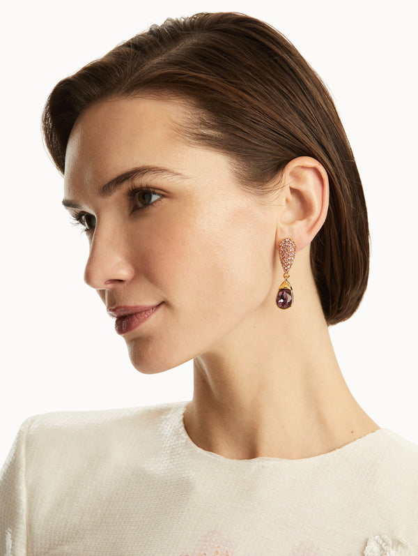 Oscar De La Renta Pavé Drop Earrings