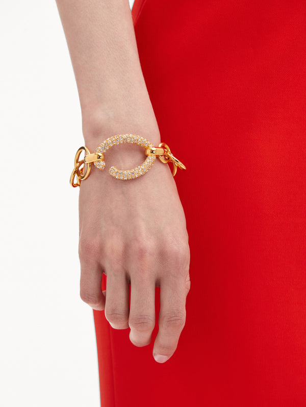 Oscar De La Renta Pavé O Chain-Link Bracelet