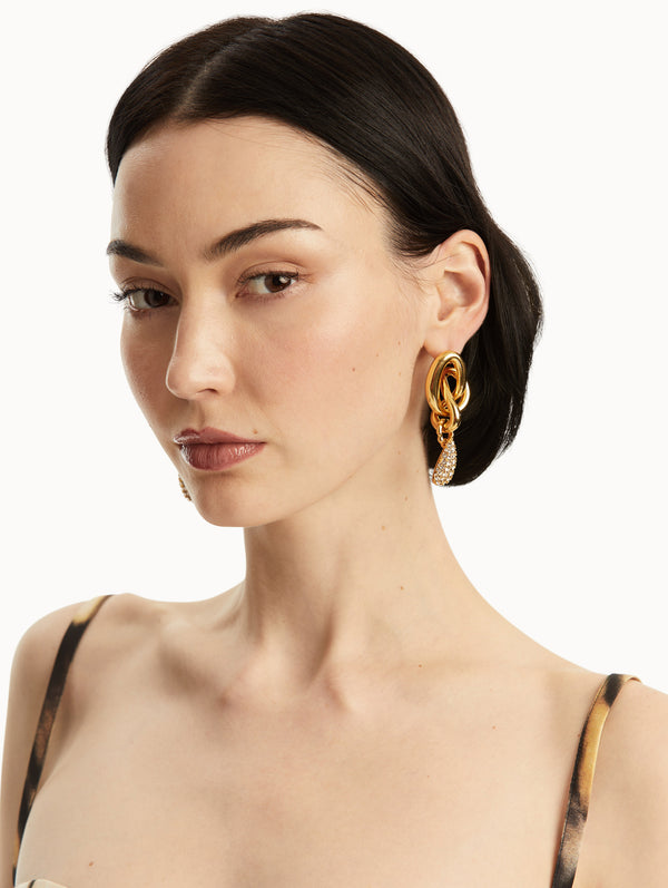 Oscar De La Renta Pavé O Knot Earrings