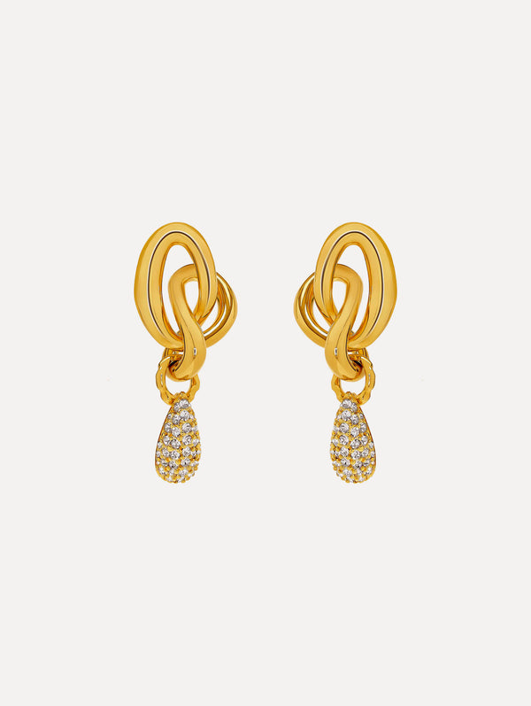 oscar de la renta Pavé O Knot Earrings
