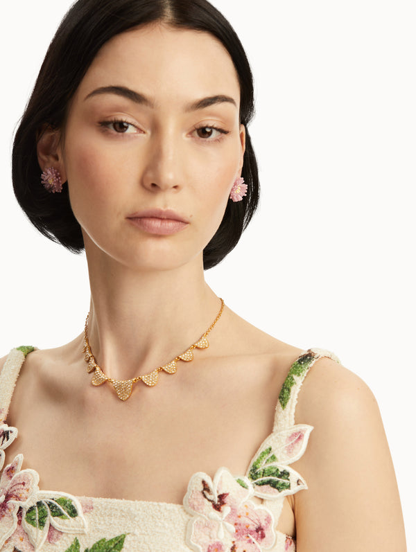 Oscar De La Renta Pavé Scallop Necklace