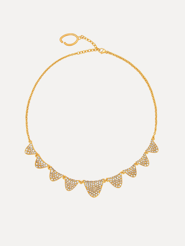 oscar de la renta Pavé Scallop Necklace