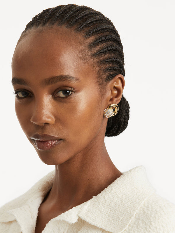 Oscar De La Renta Pavé Sphere Stud Earrings