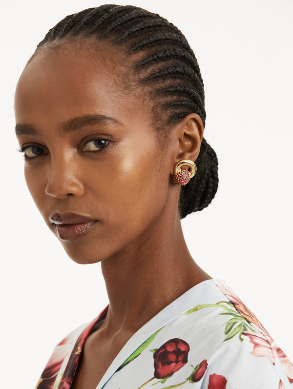 Oscar De La Renta Pavé Sphere Stud Earrings