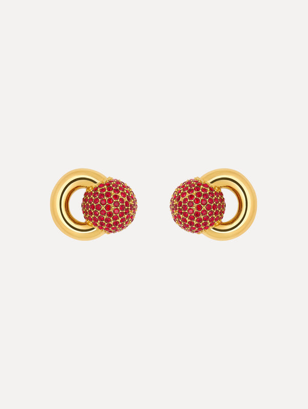 oscar de la renta Pavé Sphere Stud Earrings