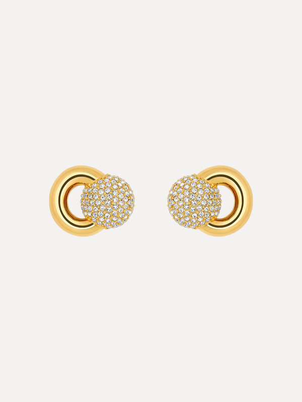 oscar de la renta Pavé Sphere Stud Earrings