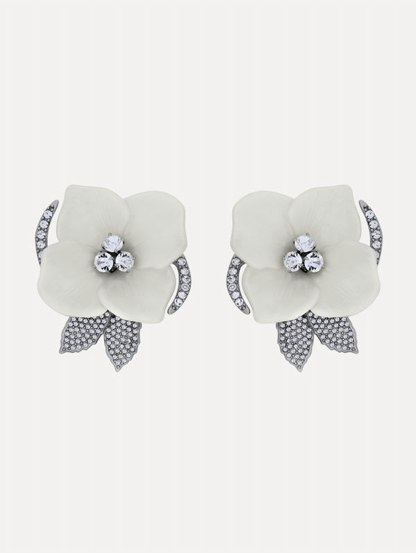 oscar de la renta Pearl Blossom Clip-On Earrings