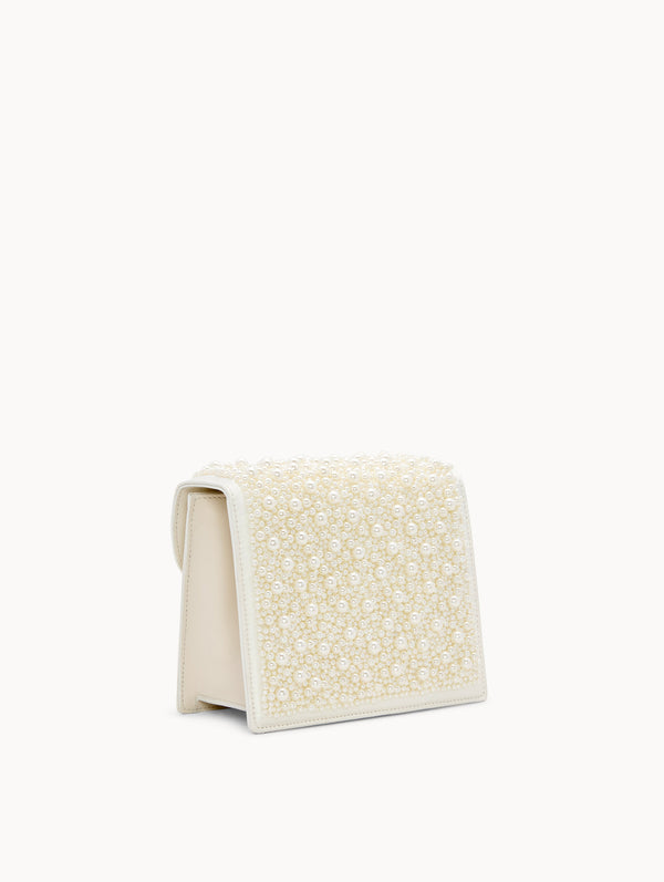 Oscar De La Renta Pearl Embroidered Mini TRO Bag