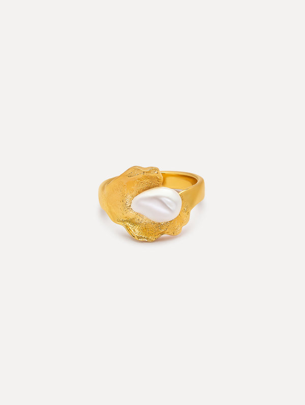 Oscar De La Renta Pearl Lily Pad Ring