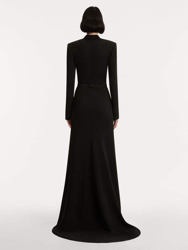 Oscar De La Renta Peony Belt Cady Gown