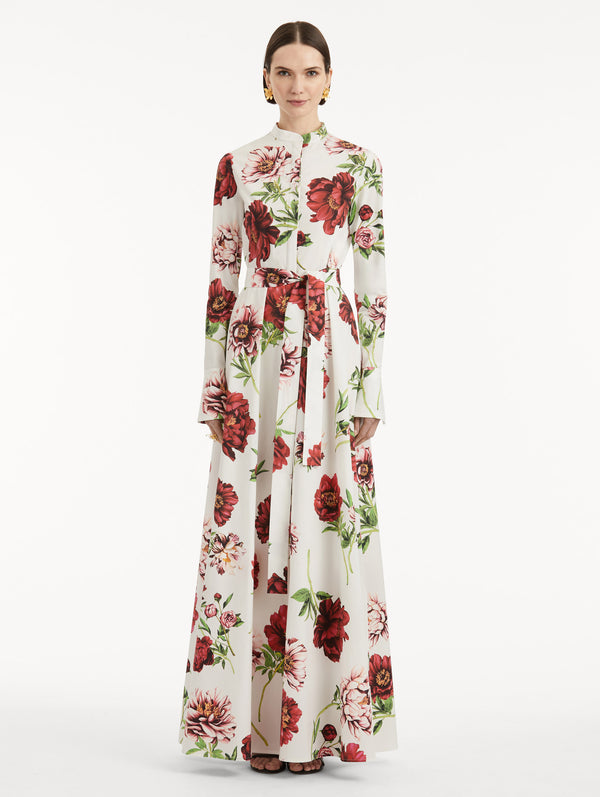 Oscar De La Renta Peony Cotton Poplin Caftan