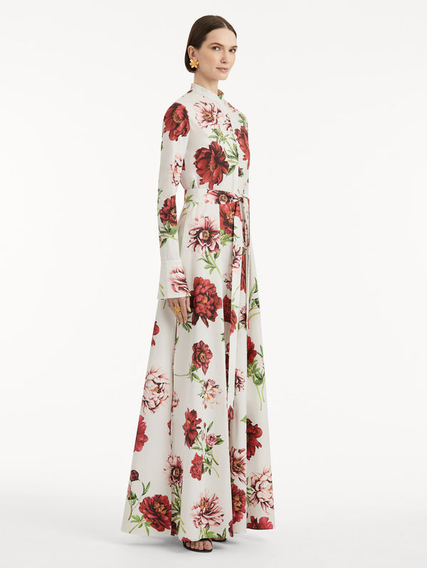 Oscar De La Renta Peony Cotton Poplin Caftan