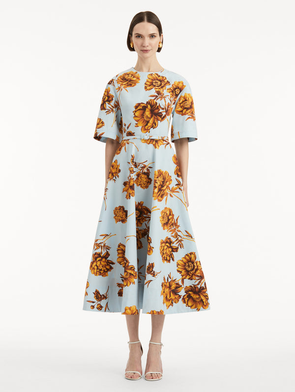 Oscar De La Renta Peony Cotton Poplin Dress