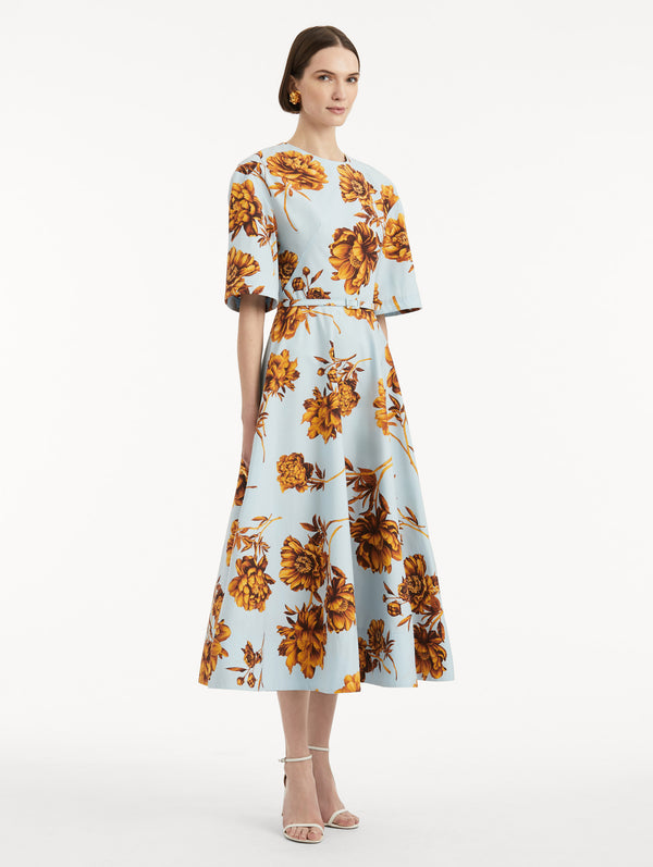 Oscar De La Renta Peony Cotton Poplin Dress