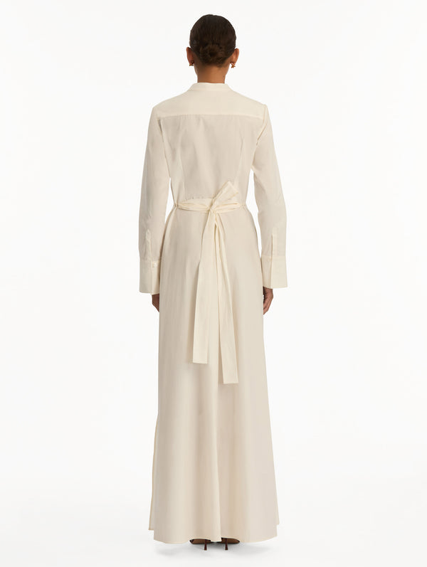 Oscar De La Renta Peony Cotton Poplin Maxi Dress