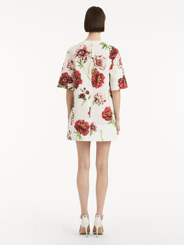 Oscar De La Renta Peony Cotton Poplin Shift Dress