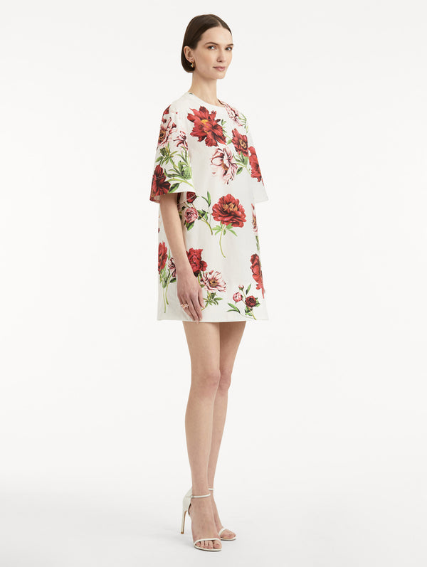 Oscar De La Renta Peony Cotton Poplin Shift Dress